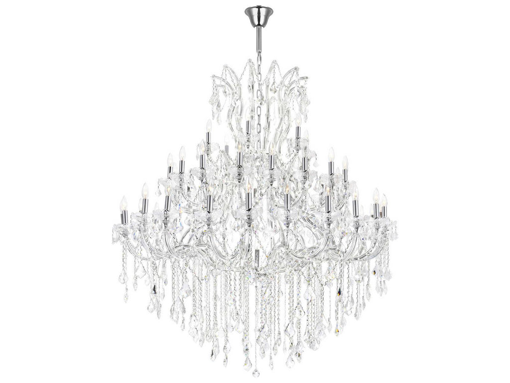 CWI Lighting 49-Light Maria Theresa Chandelier with Clear Crystal and Chrome Finish