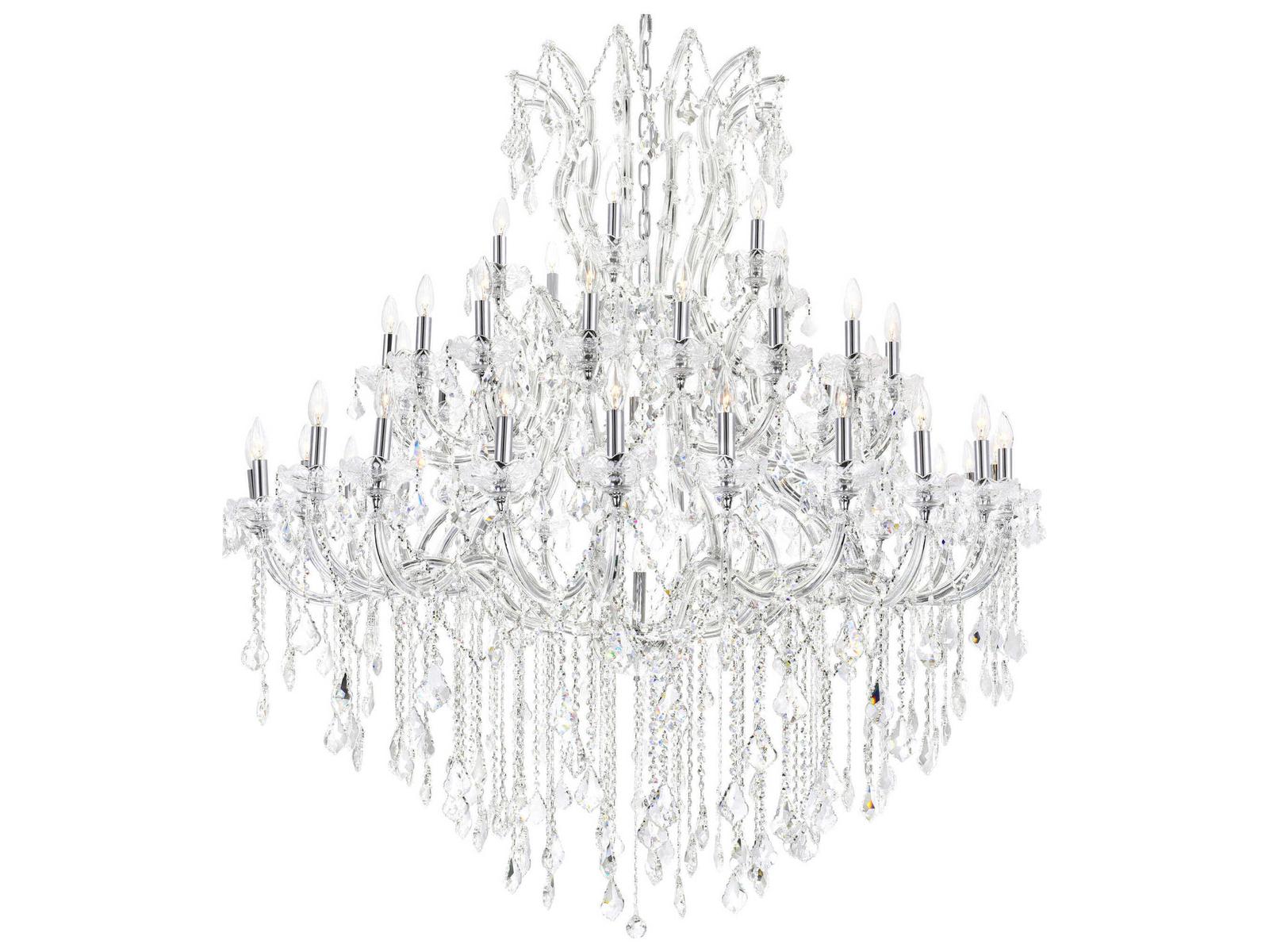 CWI Lighting 49-Light Maria Theresa Chandelier with Clear Crystal and Chrome Finish
