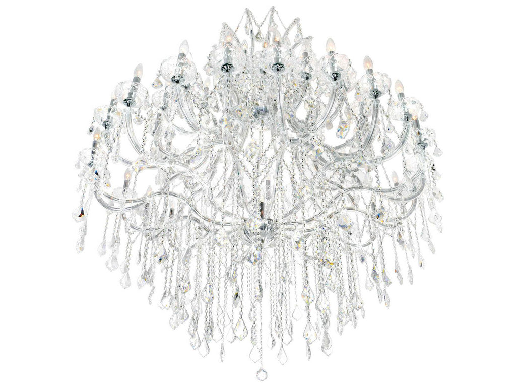 CWI Lighting 49-Light Maria Theresa Chandelier with Clear Crystal and Chrome Finish