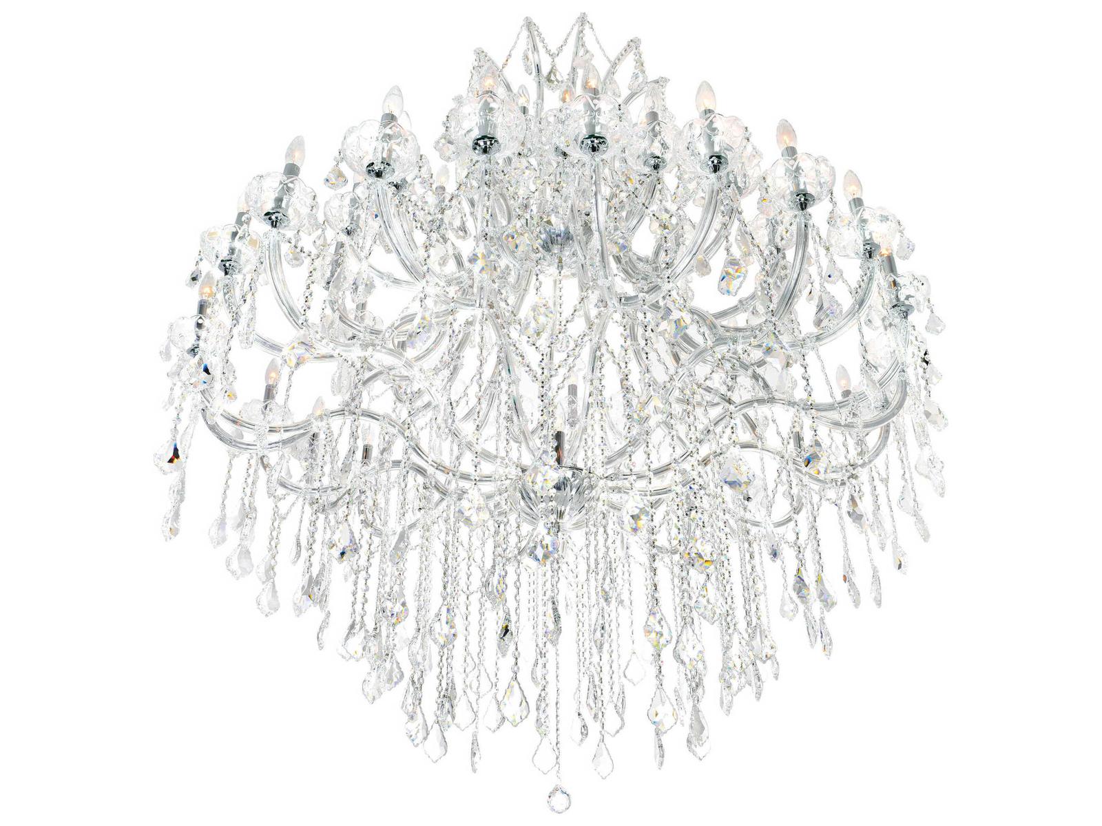 CWI Lighting 49-Light Maria Theresa Chandelier with Clear Crystal and Chrome Finish