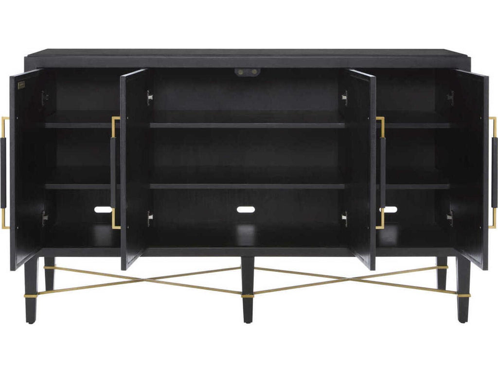Vistas 67 Black Lacquered Linen Champagne Metal Sideboard,"<div class="flex flex-col max-w-1/4">
<span class="w-full text-base font-semibold mb-2">Features</span><ul class="list-disc pl-5"><li class="text-sm my-1"><div class="w-full html-content-container