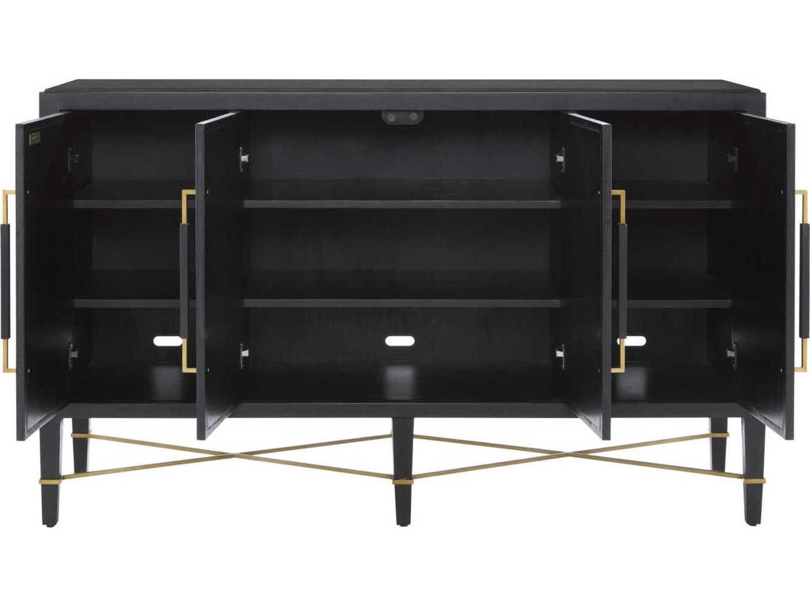 Vistas 67 Black Lacquered Linen Champagne Metal Sideboard,"<div class="flex flex-col max-w-1/4">
<span class="w-full text-base font-semibold mb-2">Features</span><ul class="list-disc pl-5"><li class="text-sm my-1"><div class="w-full html-content-container