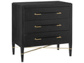 Vistas 3-Drawers Gold Solid Wood Chest Nightstand
