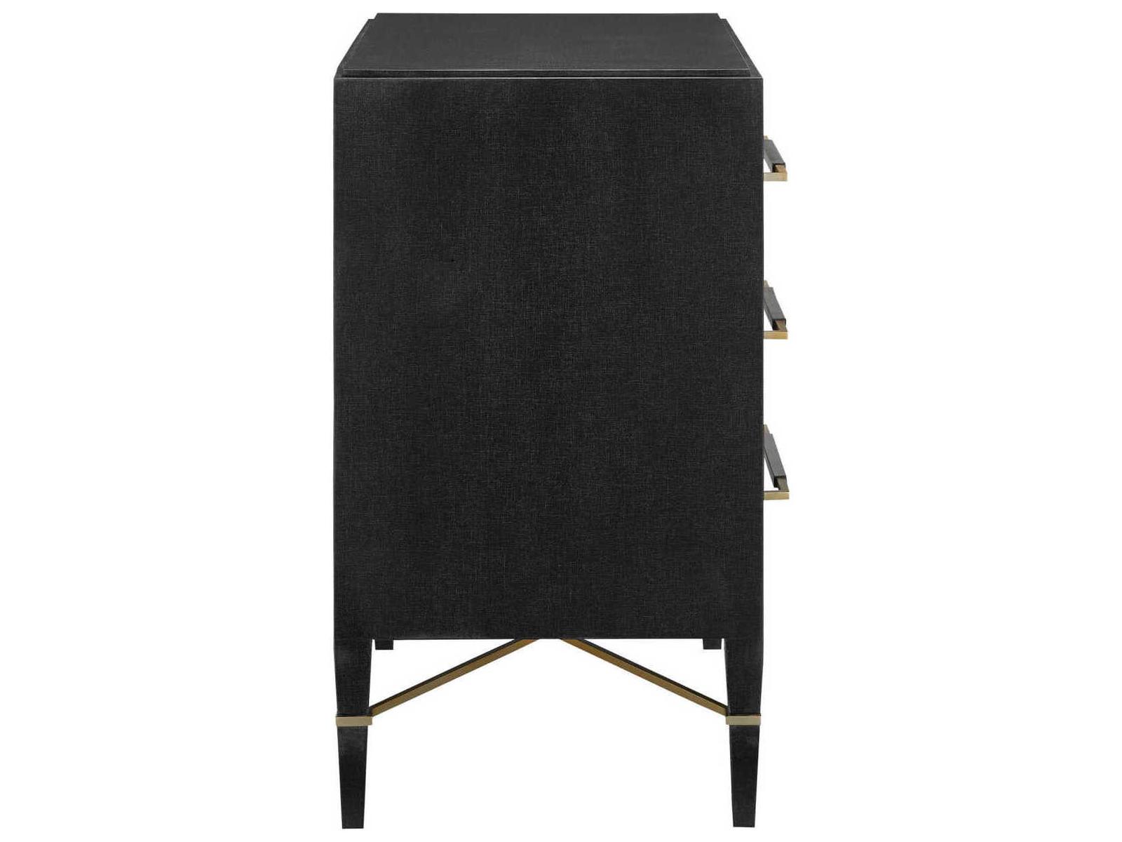 Vistas 3-Drawers Gold Solid Wood Chest Nightstand