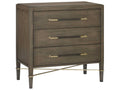 Vistas 3-Drawers Brown Mahogany Wood Chest Nightstand