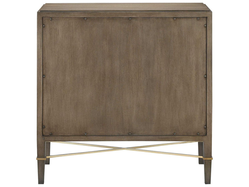 Vistas 3-Drawers Brown Mahogany Wood Chest Nightstand