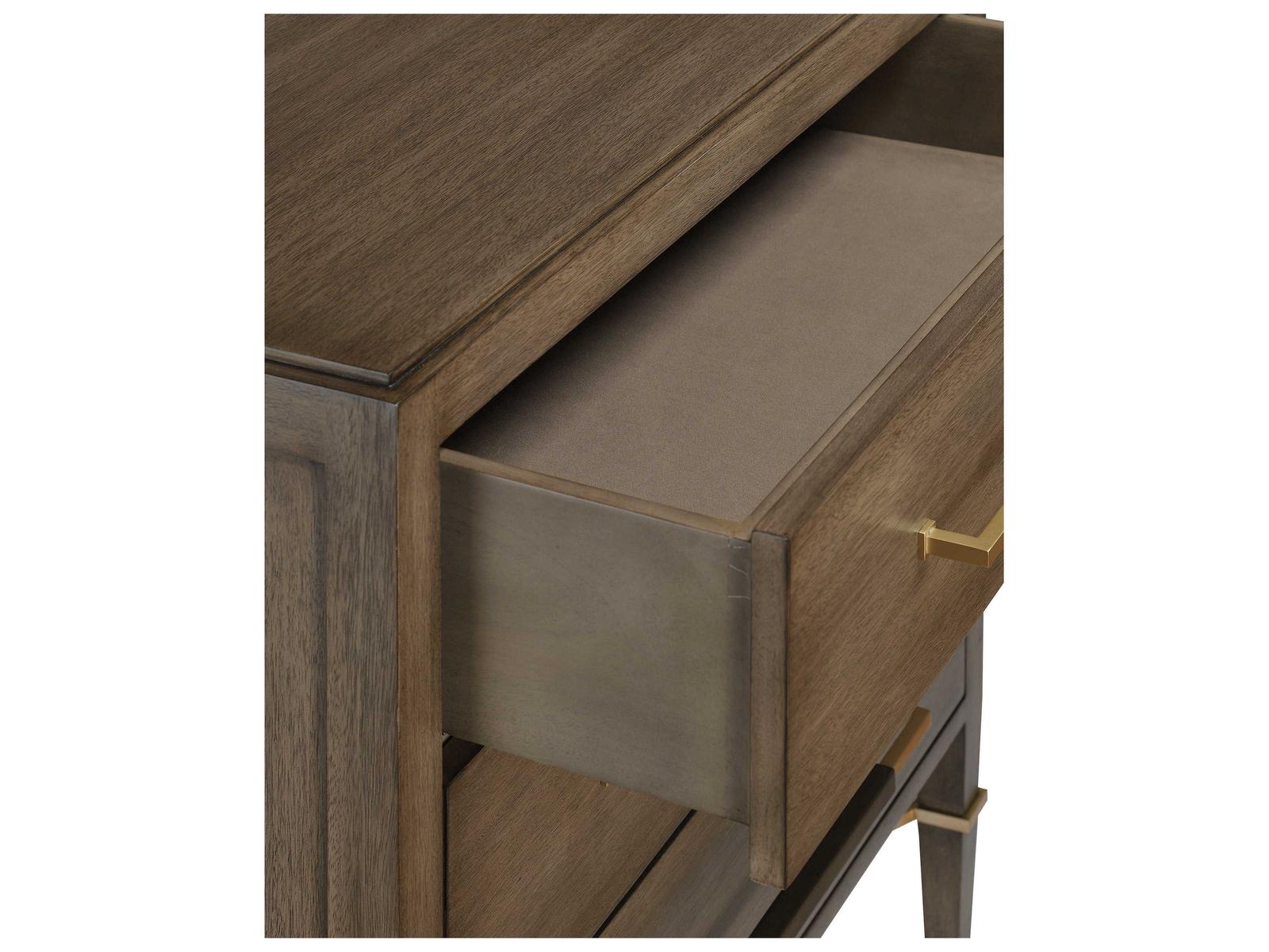 Vistas 3-Drawers Brown Mahogany Wood Chest Nightstand