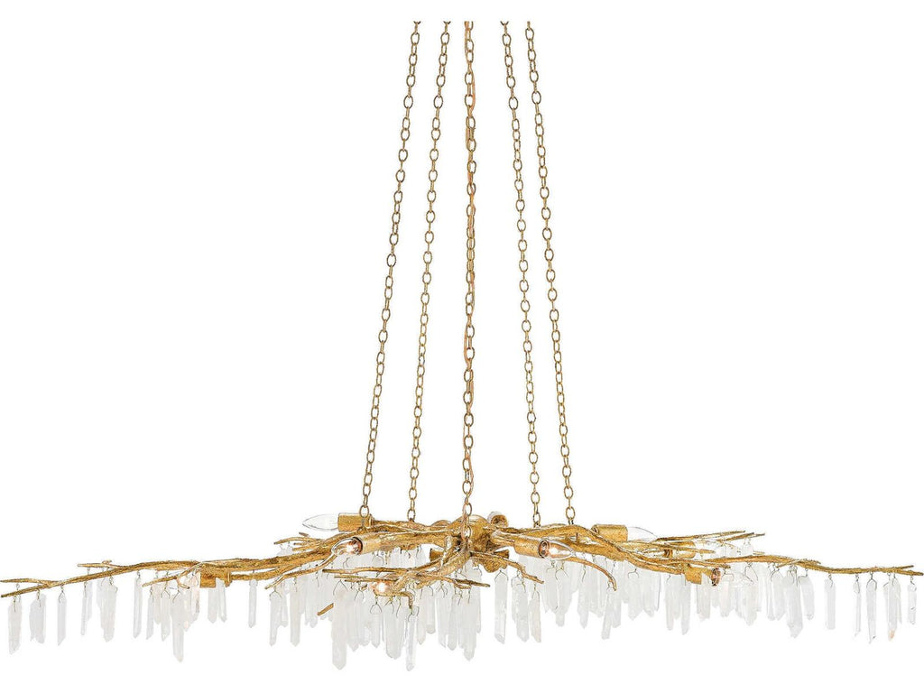 Luxecor Vistas 10-Light Washed Lucerne Gold Natural Chandelier