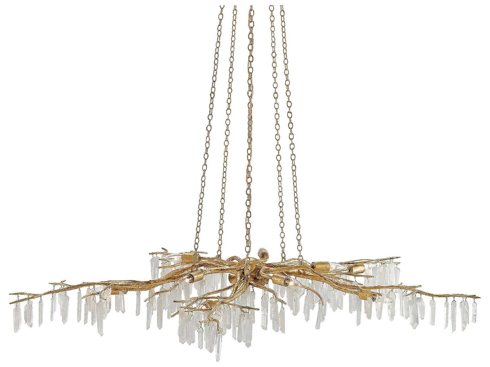 Luxecor Vistas 10-Light Washed Lucerne Gold Natural Chandelier