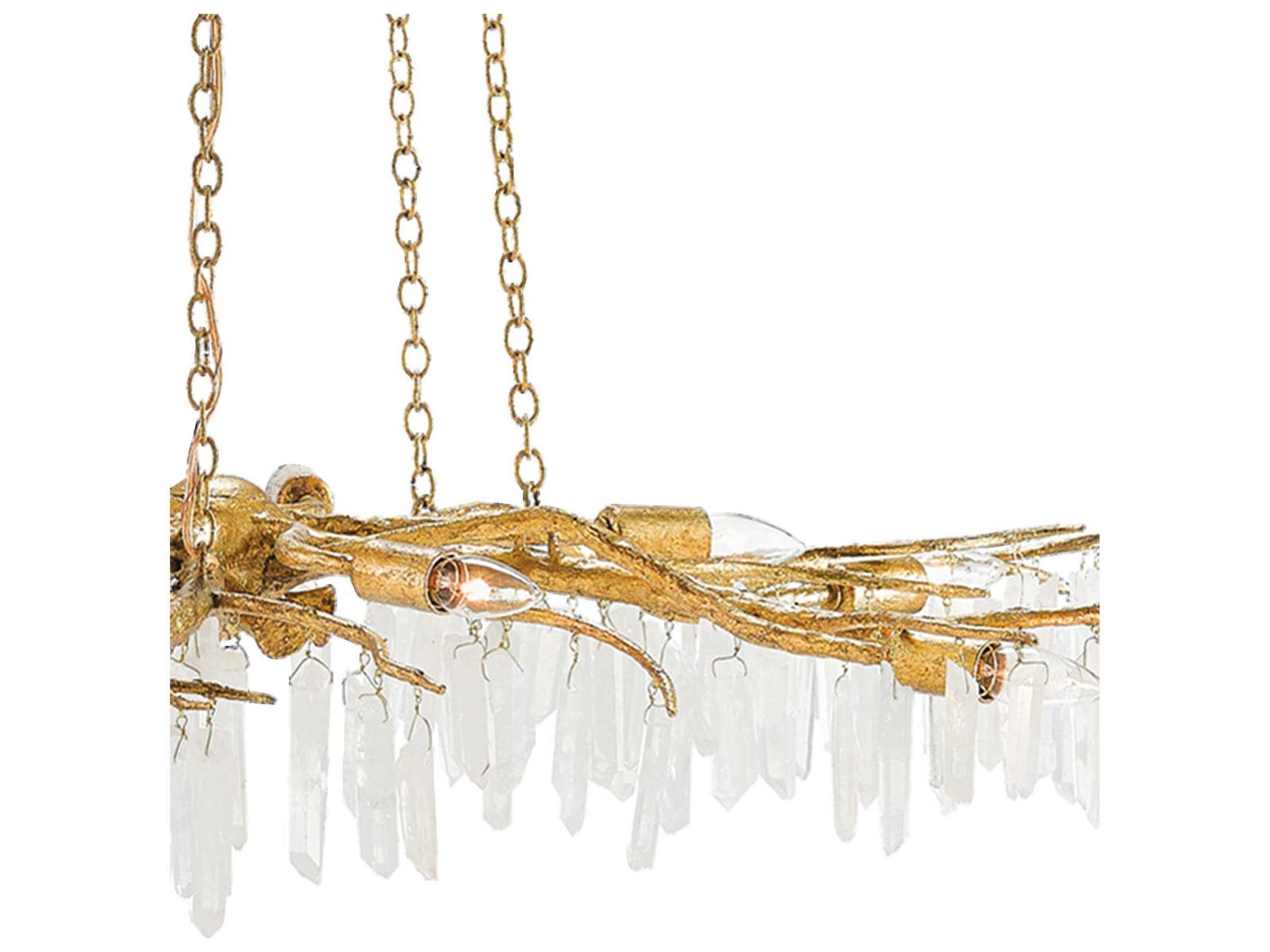 Luxecor Vistas 10-Light Washed Lucerne Gold Natural Chandelier