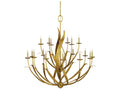 Luxecor Menefee 18-Light8-Light Antique Gold Leaf Candelabra Chandelier
