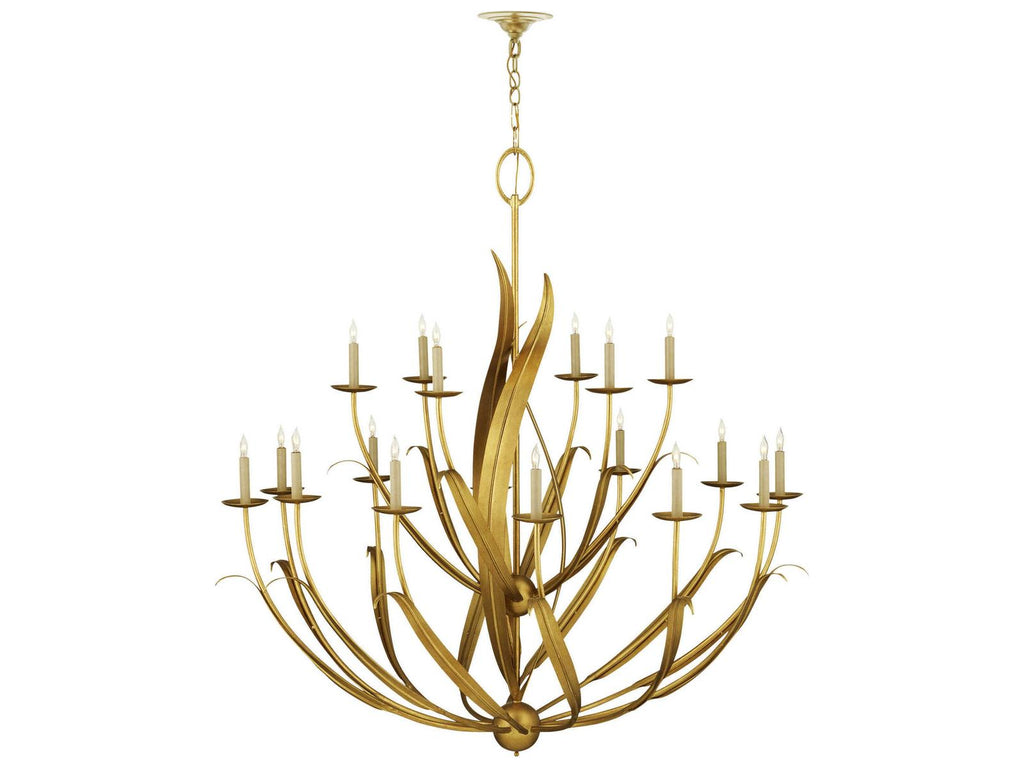 Luxecor Menefee 18-Light8-Light Antique Gold Leaf Candelabra Chandelier
