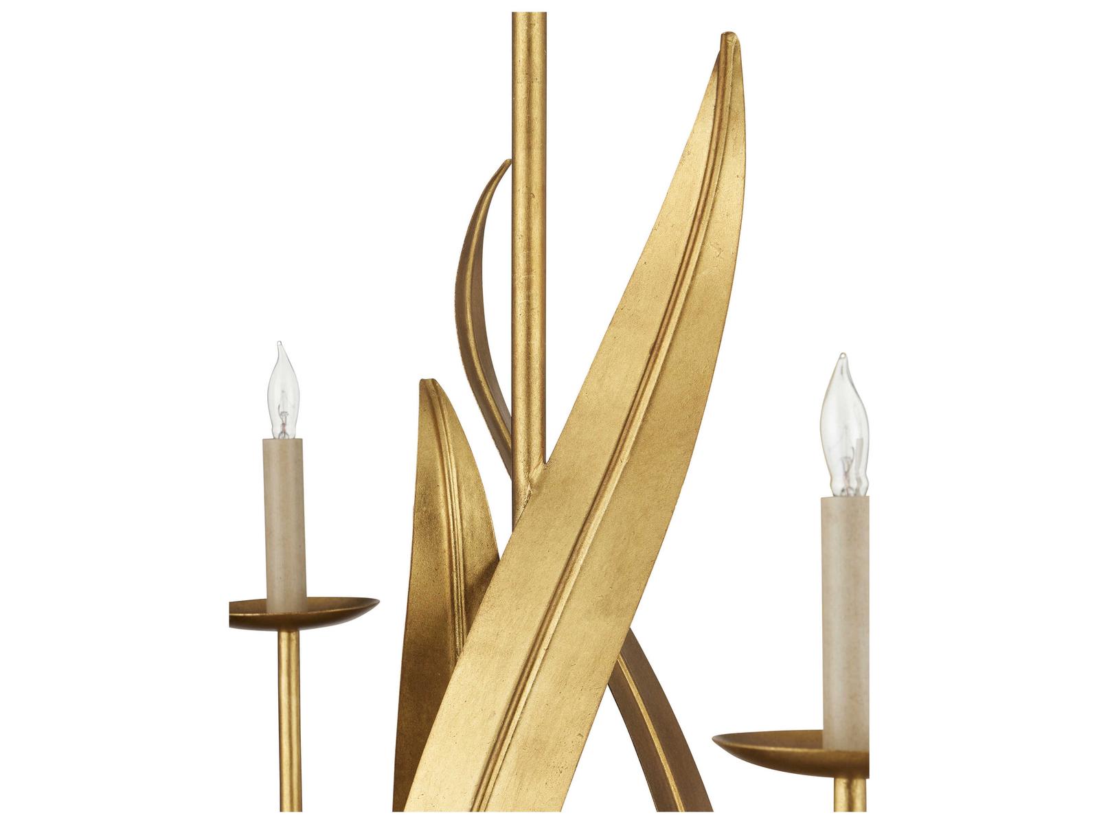 Luxecor Menefee 18-Light8-Light Antique Gold Leaf Candelabra Chandelier