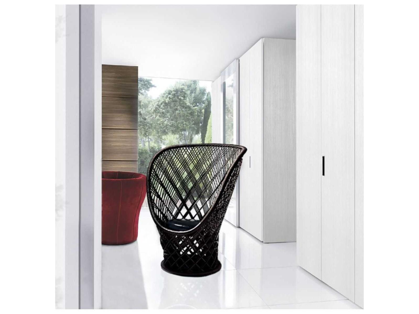 Pavo by Patricia Urquiola Accent Chair with Black Leather Cushion