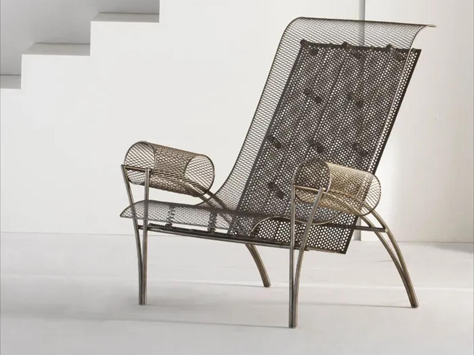 Suki Armchair by Toyo Ito Stainless Steel Accent Chair