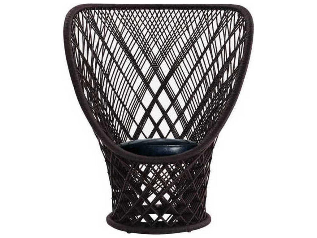 Pavo Real Accent Chair by Patricia Urquiola in Brown Cane and Black Leather