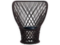 Pavo Real Accent Chair by Patricia Urquiola in Brown Cane and Black Leather