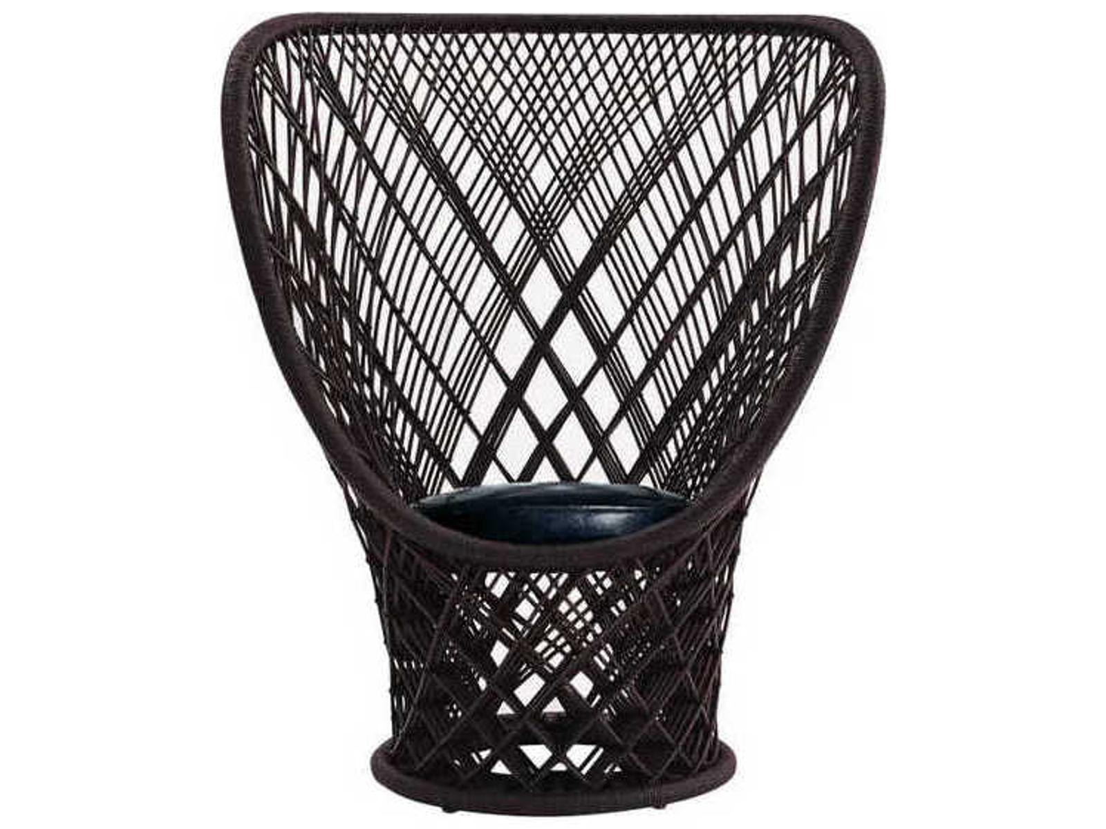 Pavo Real Accent Chair by Patricia Urquiola in Brown Cane and Black Leather