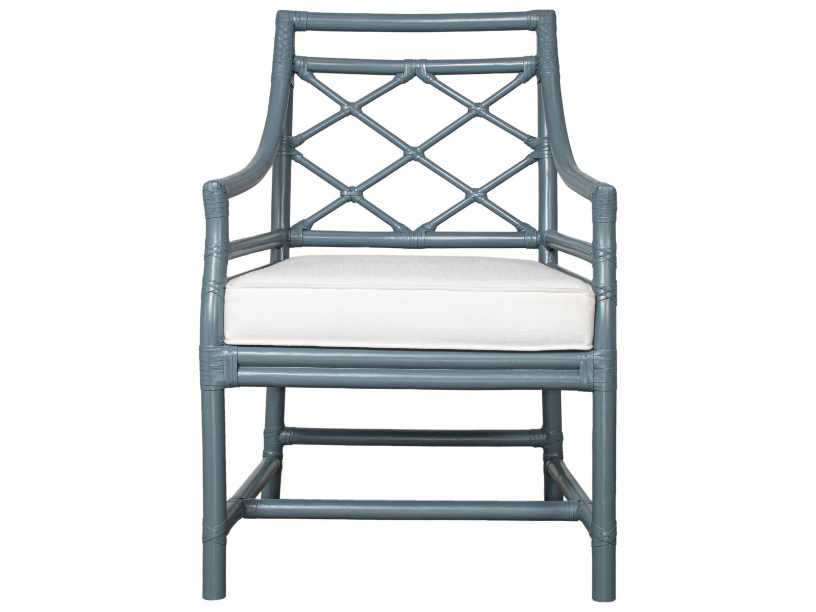 X and Diamond Rattan Arm Dining Chair Classic Design