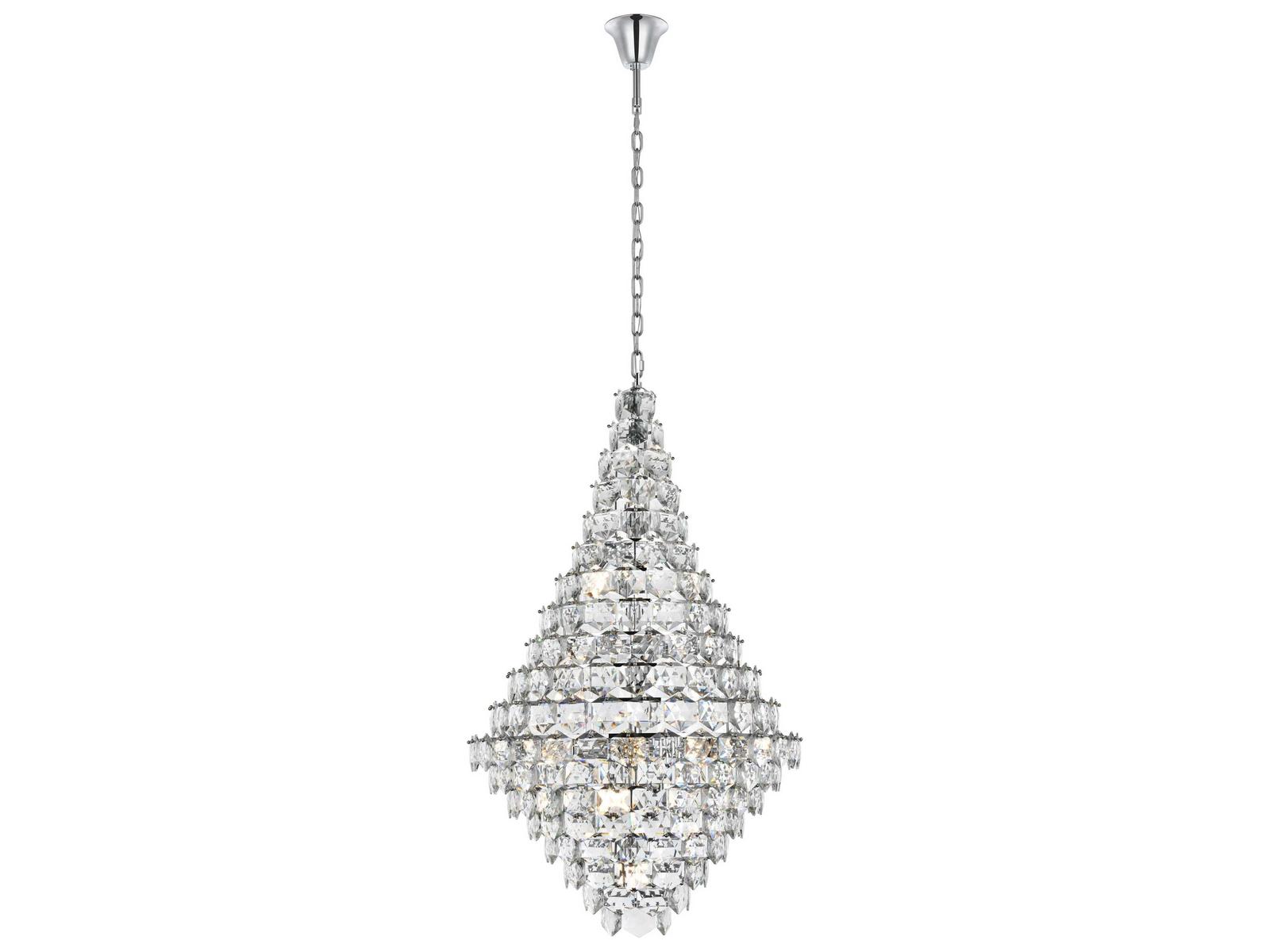 Elegant Lighting Adaline 38-Light Chrome Tiered Chandelier with Royal Cut Crystal