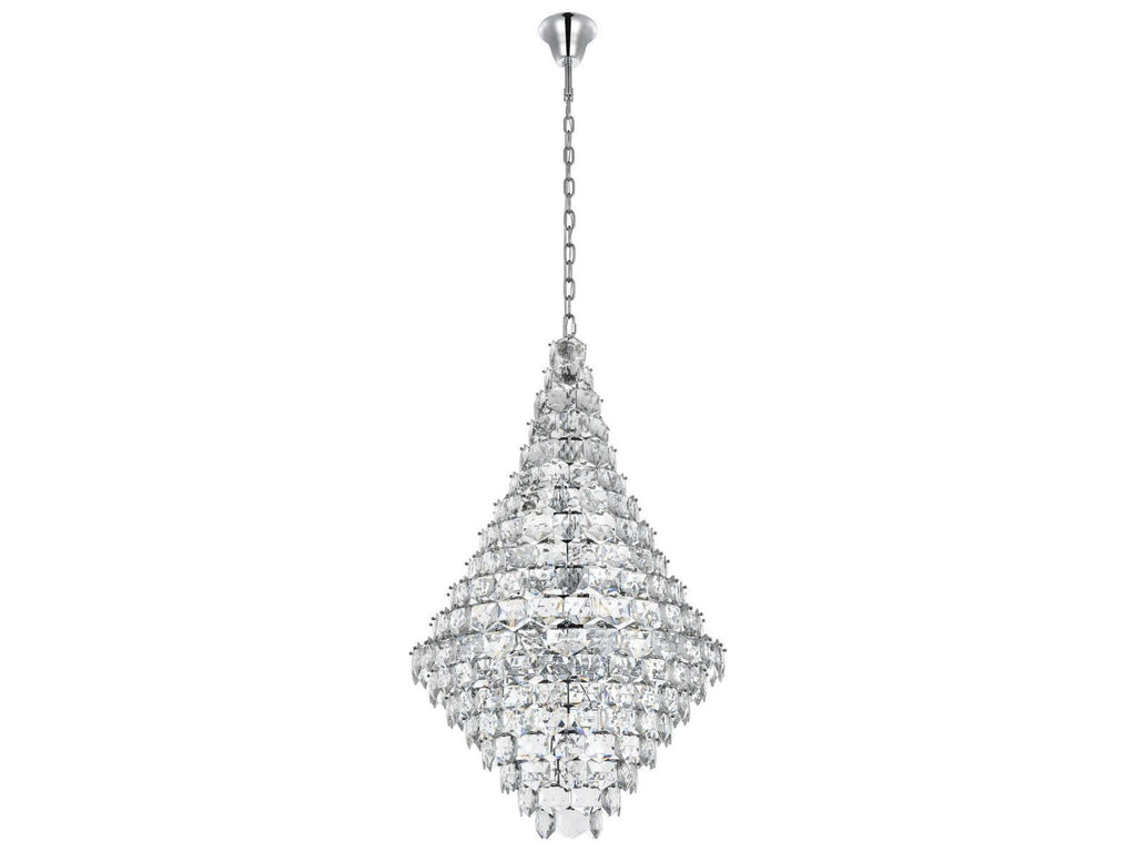 Elegant Lighting Adaline 38-Light Chrome Tiered Chandelier with Royal Cut Crystal