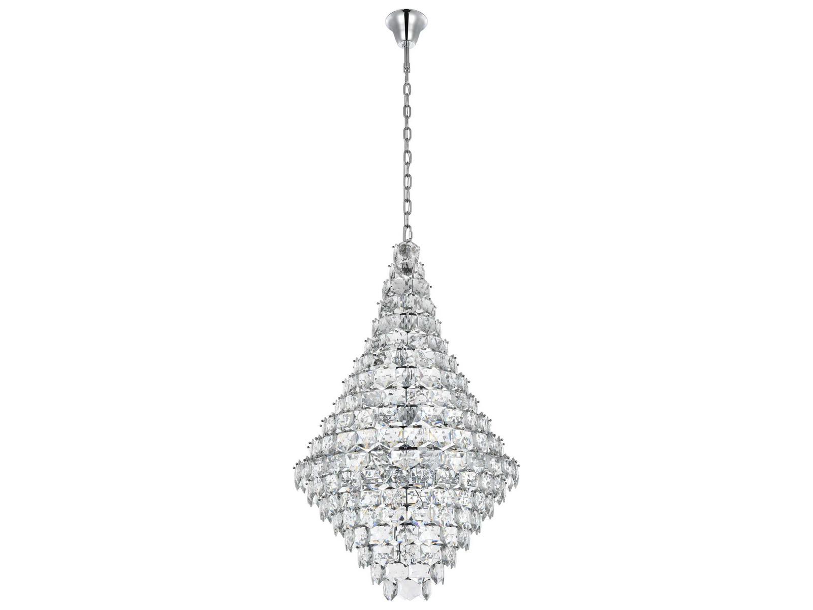 Elegant Lighting Adaline 38-Light Chrome Tiered Chandelier with Royal Cut Crystal