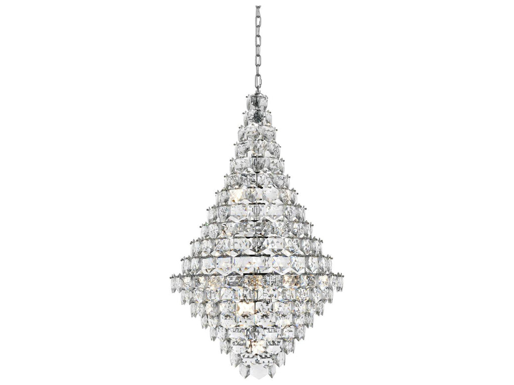 Elegant Lighting Adaline 38-Light Chrome Tiered Chandelier with Royal Cut Crystal