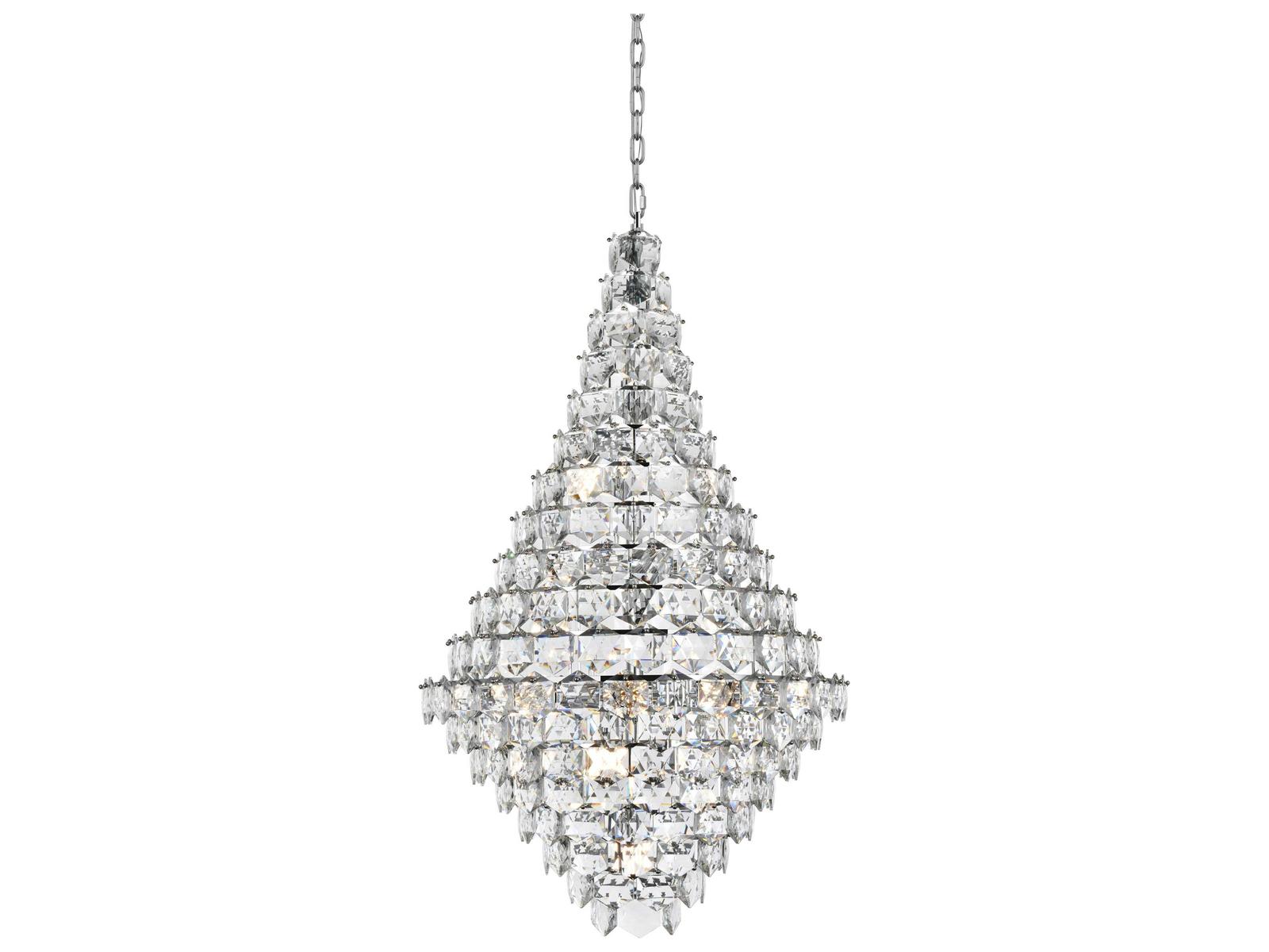 Elegant Lighting Adaline 38-Light Chrome Tiered Chandelier with Royal Cut Crystal