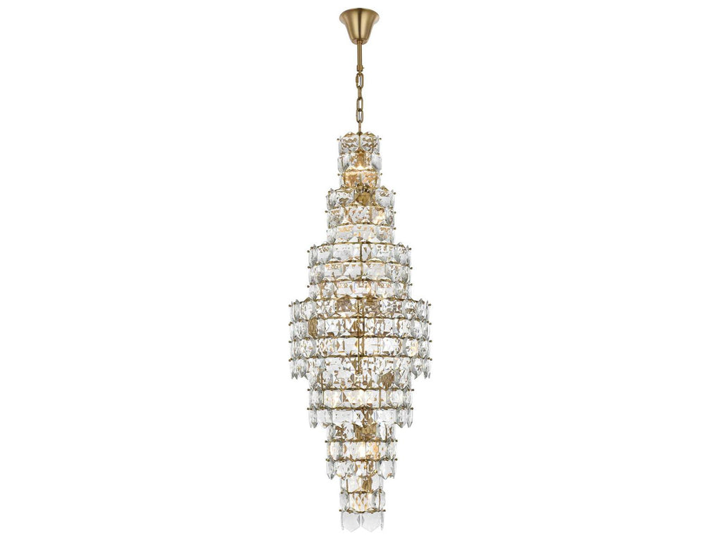 Elegant Lighting 26-Light Adaline Tiered Chandelier in Satin Gold