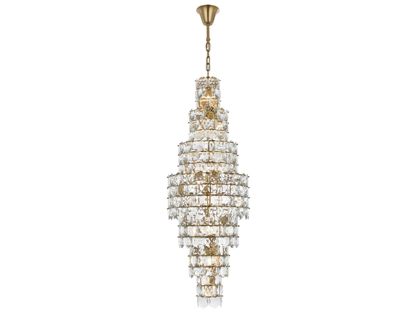 Elegant Lighting 26-Light Adaline Tiered Chandelier in Satin Gold