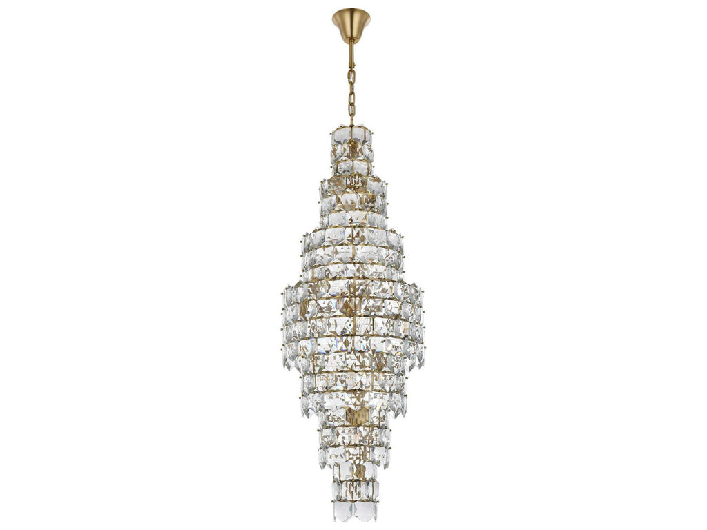 Elegant Lighting 26-Light Adaline Tiered Chandelier in Satin Gold