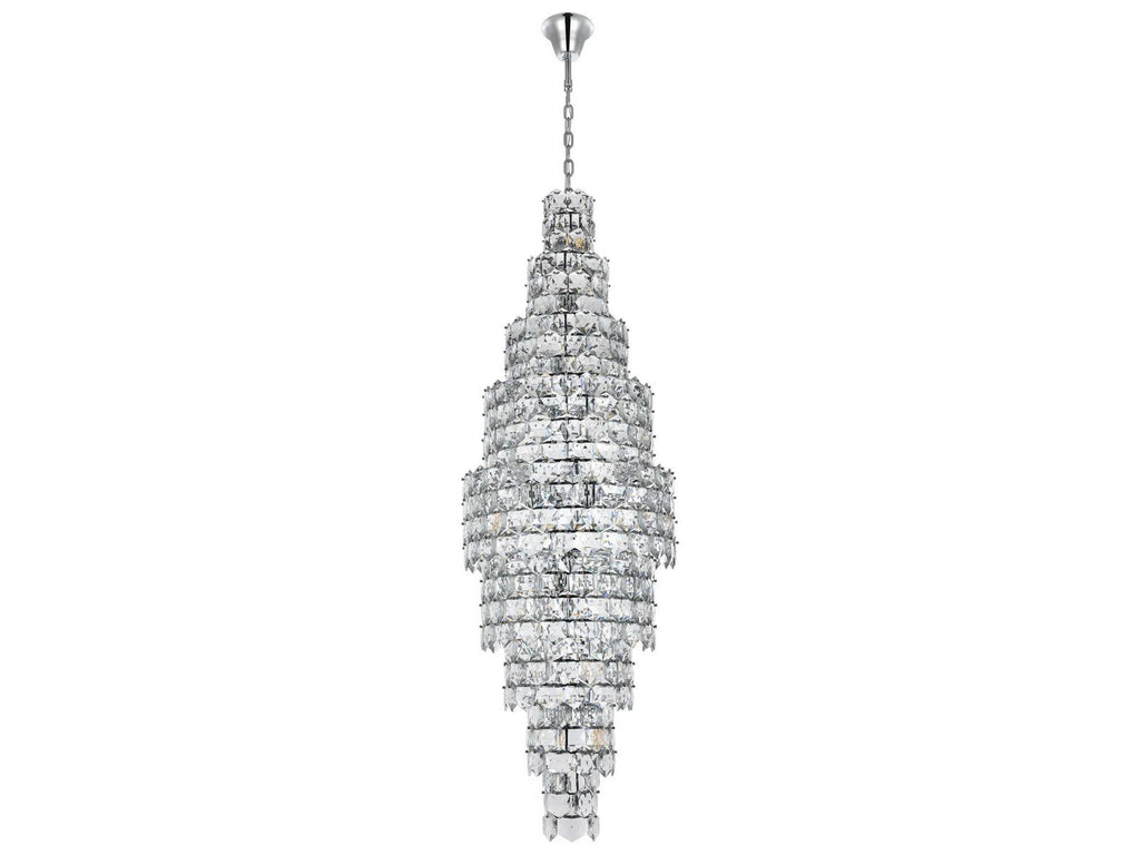 Elegant Lighting 41-Light Adaline Tiered Chandelier in Chrome with Clear Crystal