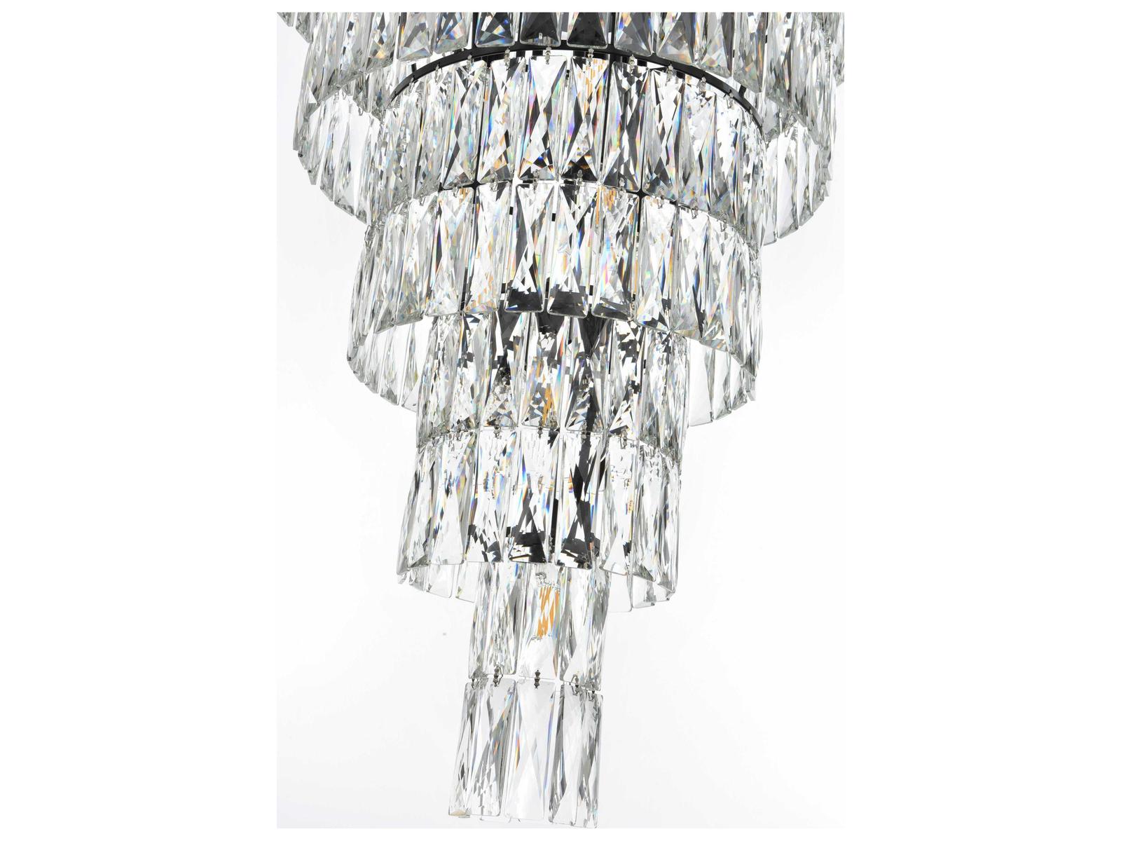 Elegant Lighting Josephine 41-Light Black Tiered Chandelier with Clear Crystal