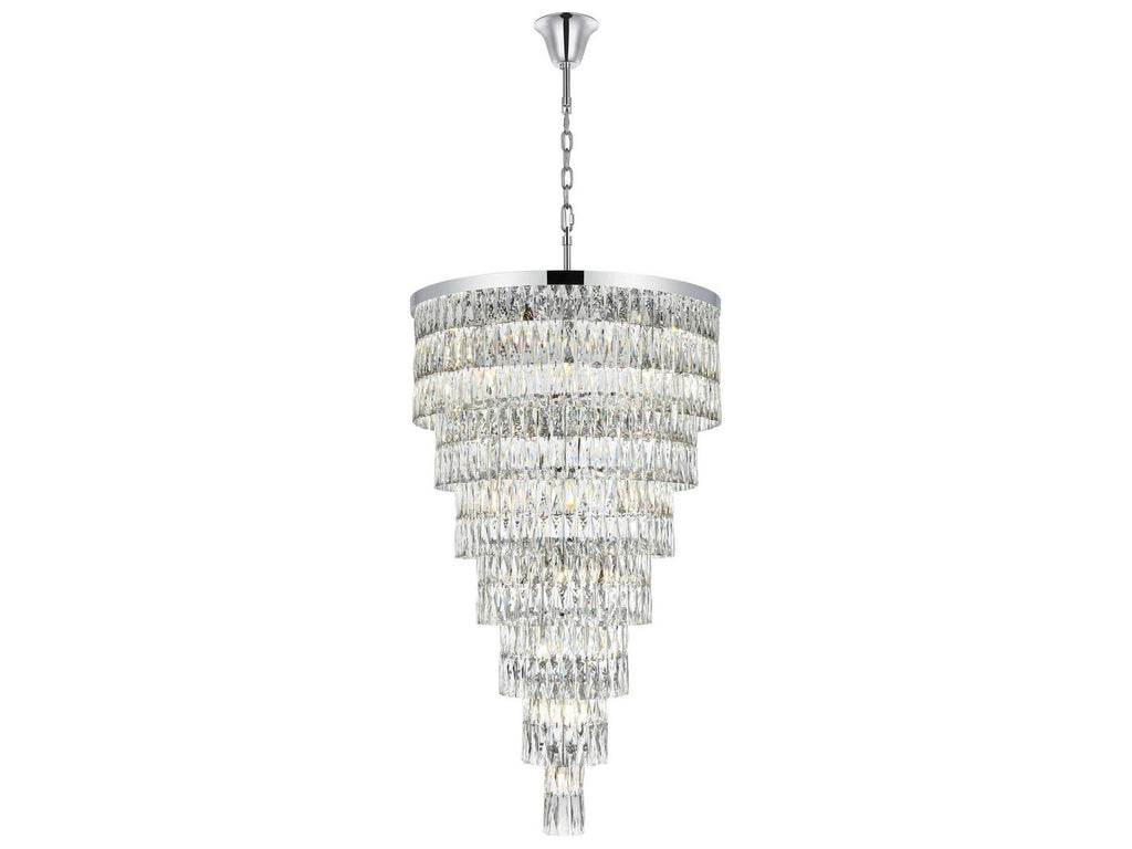 Elegant Lighting Josephine 41-Light Chrome Tiered Chandelier with Clear Royal Cut Crystal