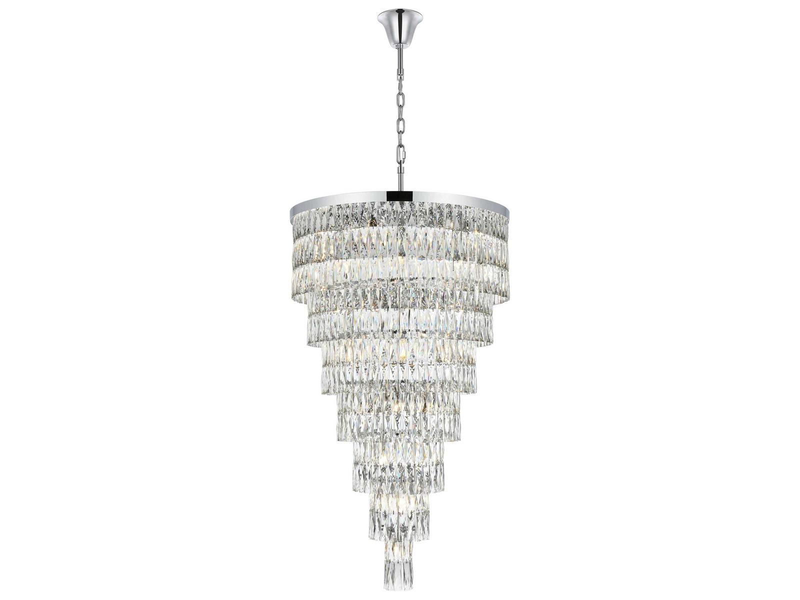 Elegant Lighting Josephine 41-Light Chrome Tiered Chandelier with Clear Royal Cut Crystal
