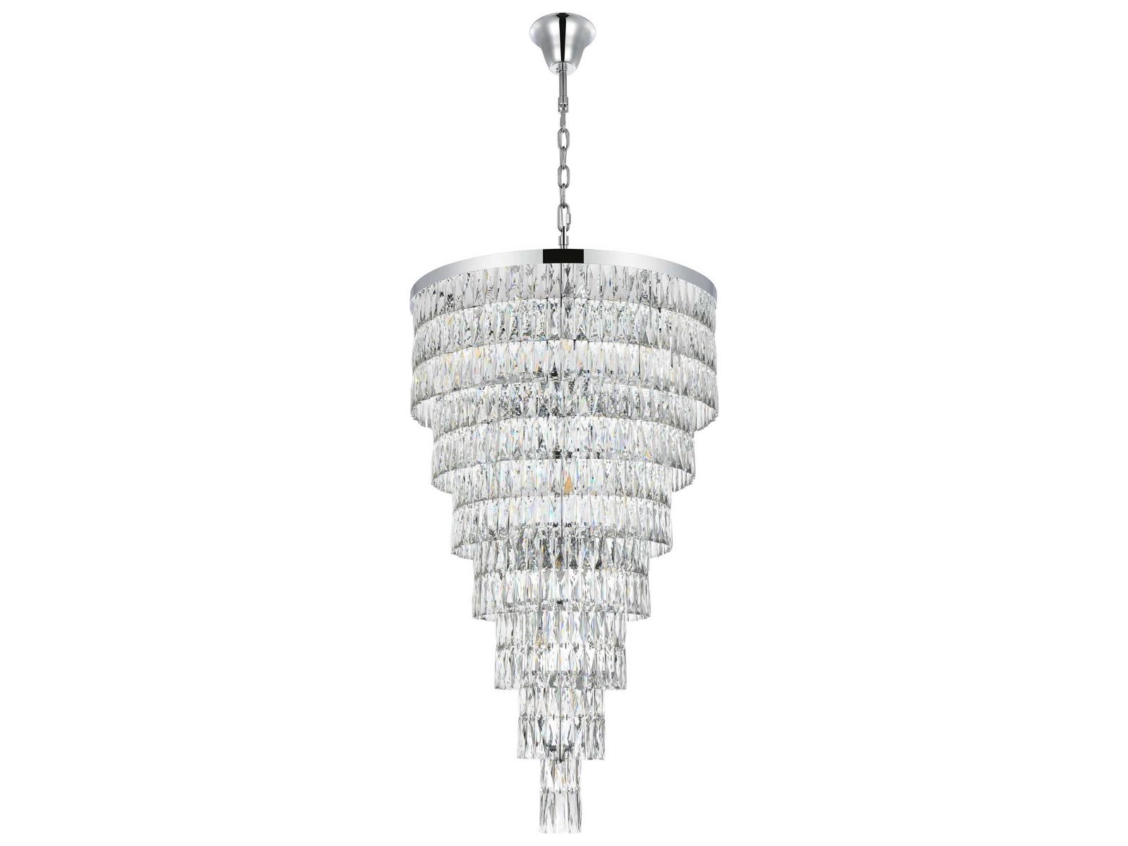 Elegant Lighting Josephine 41-Light Chrome Tiered Chandelier with Clear Royal Cut Crystal