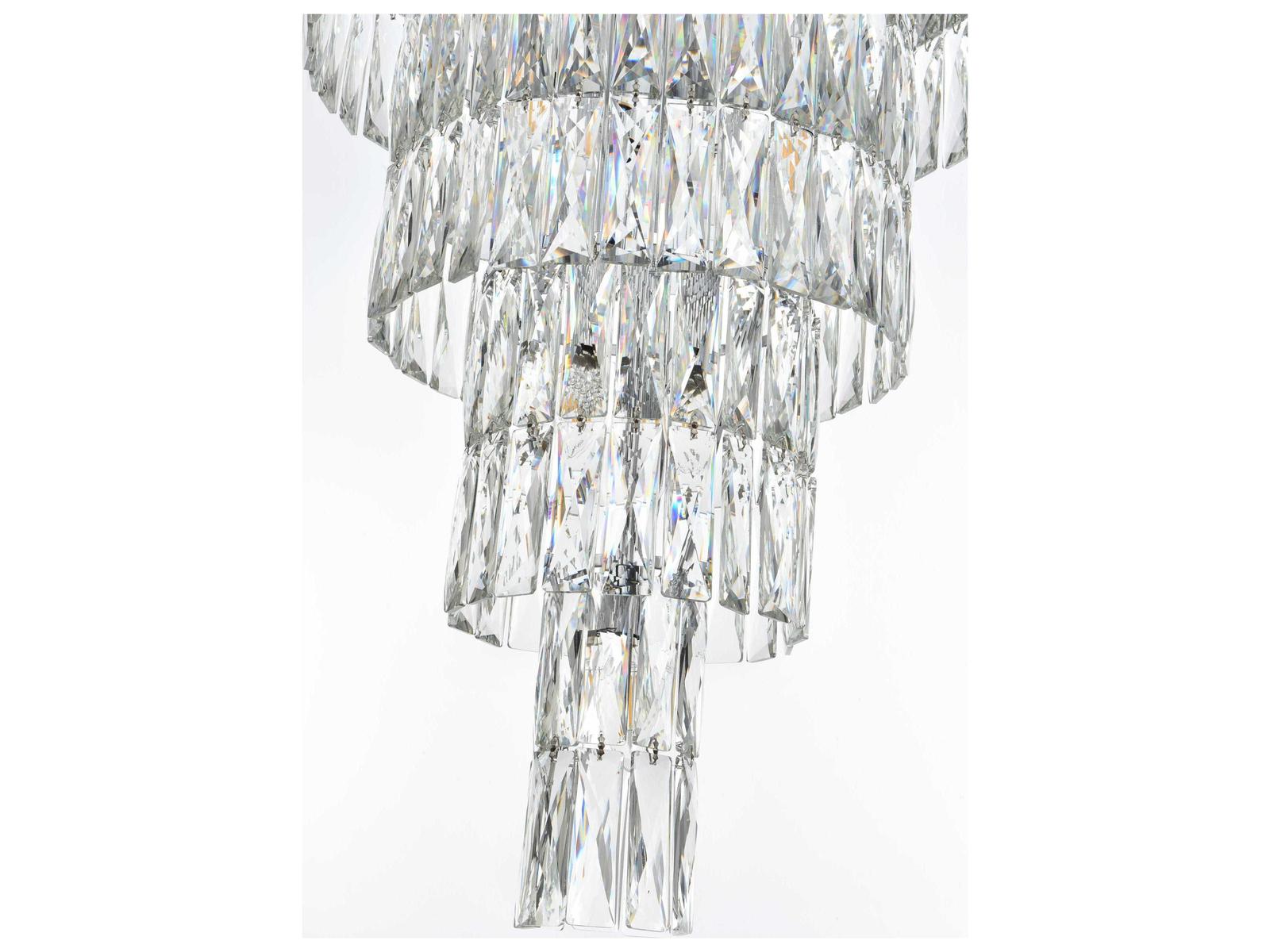 Elegant Lighting Josephine 41-Light Chrome Tiered Chandelier with Clear Royal Cut Crystal