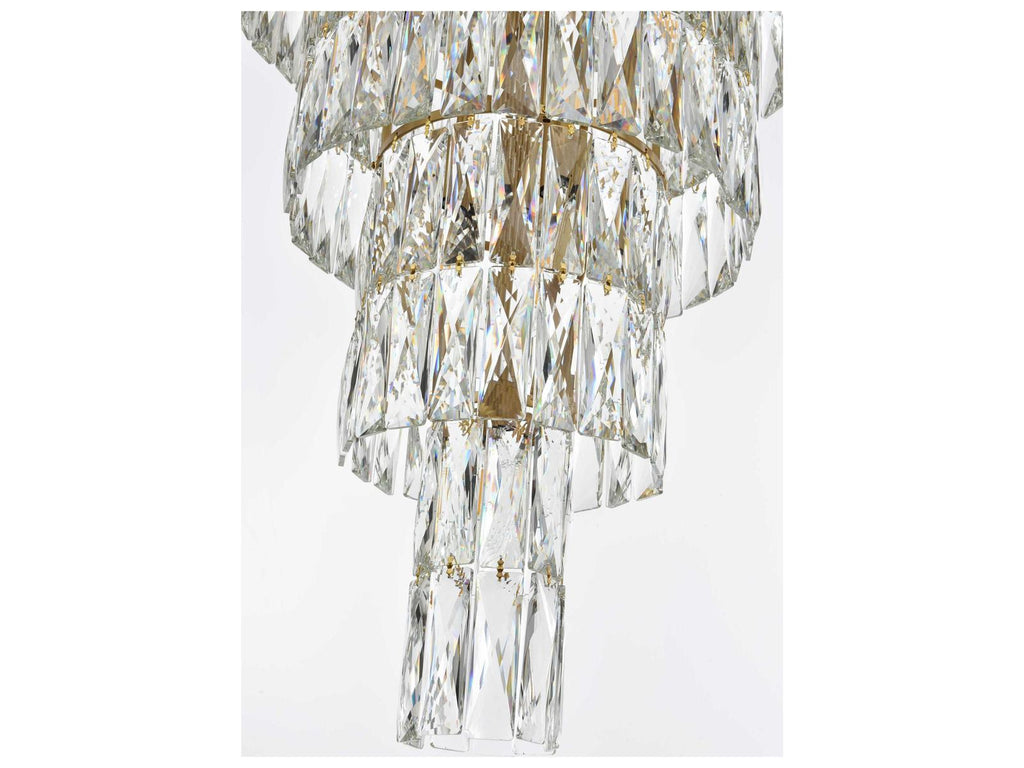 Elegant Lighting Josephine 41-Light Tiered Chandelier in Satin Gold with Clear Royal Cut Crystal