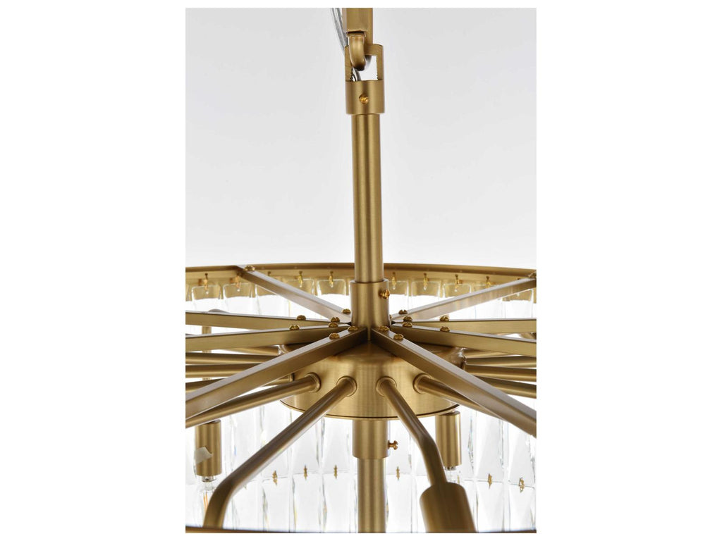 Elegant Lighting Josephine 41-Light Tiered Chandelier in Satin Gold with Clear Royal Cut Crystal
