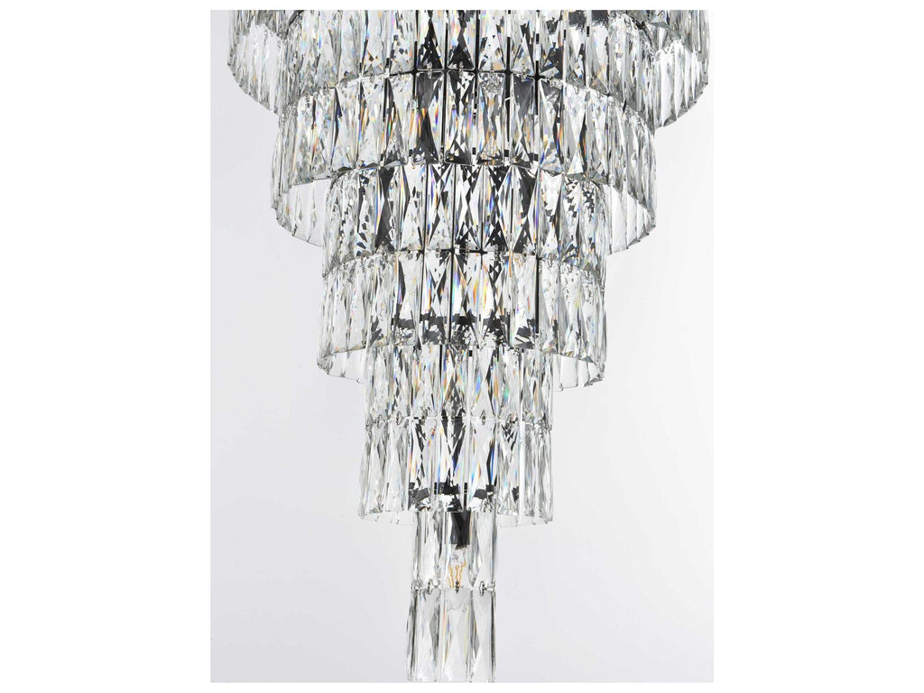 Elegant Lighting Josephine 61-Light Black Tiered Chandelier with Clear Royal Cut Crystal