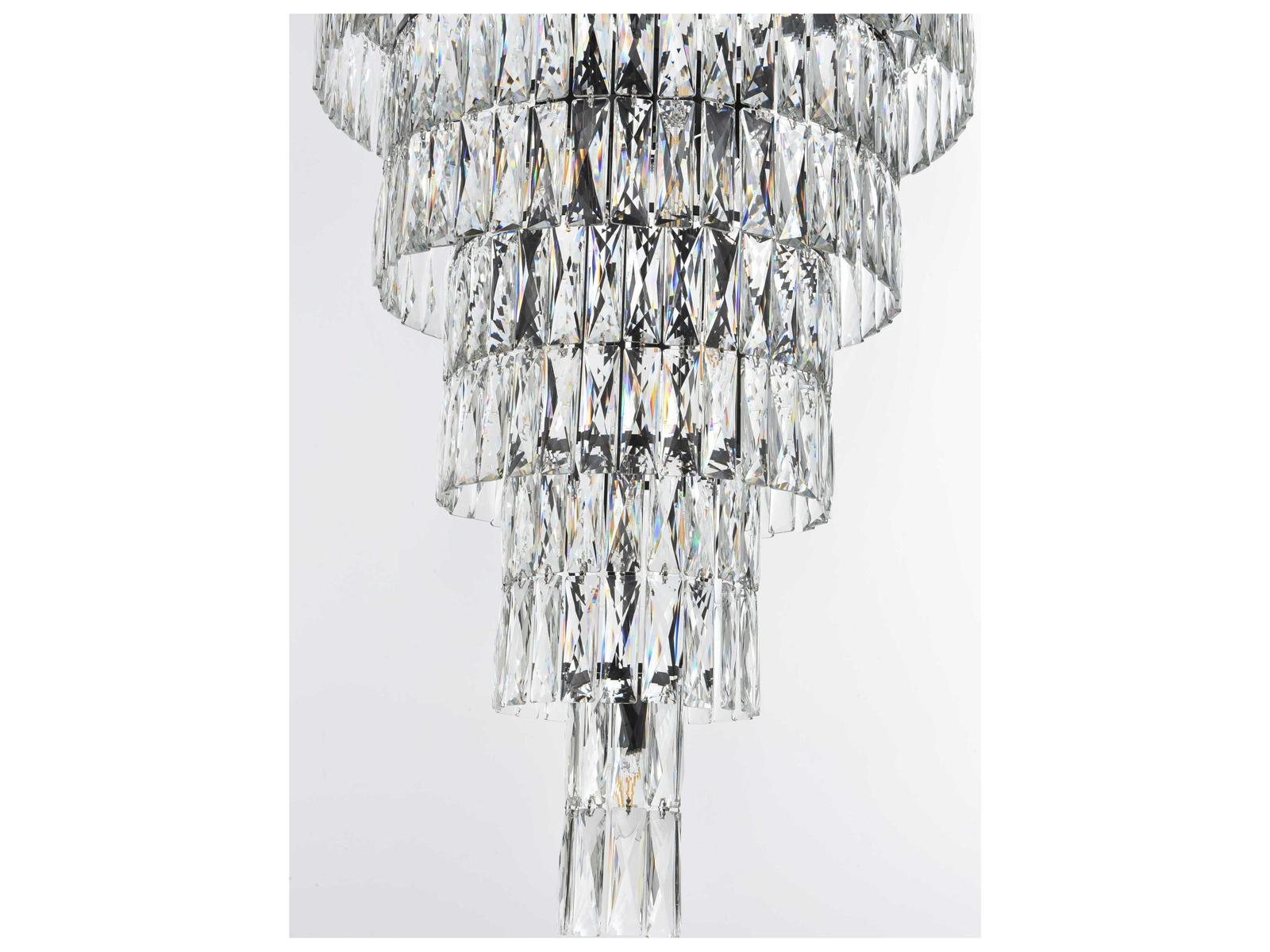 Elegant Lighting Josephine 61-Light Black Tiered Chandelier with Clear Royal Cut Crystal