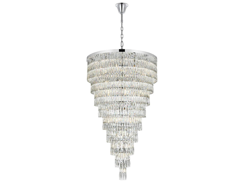 Elegant Lighting Josephine 61-Light Chrome Tiered Chandelier with Royal Cut Crystal