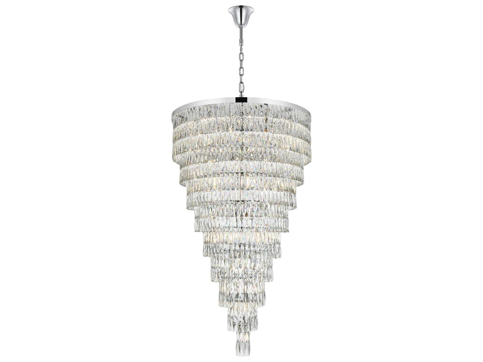 Elegant Lighting Josephine 61-Light Chrome Tiered Chandelier with Royal Cut Crystal