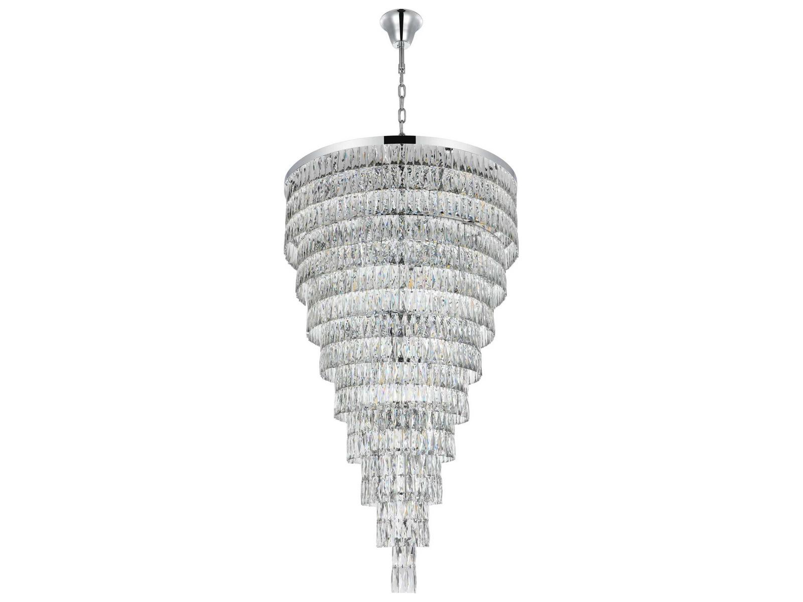 Elegant Lighting Josephine 61-Light Chrome Tiered Chandelier with Royal Cut Crystal