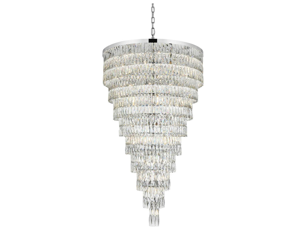 Elegant Lighting Josephine 61-Light Chrome Tiered Chandelier with Royal Cut Crystal