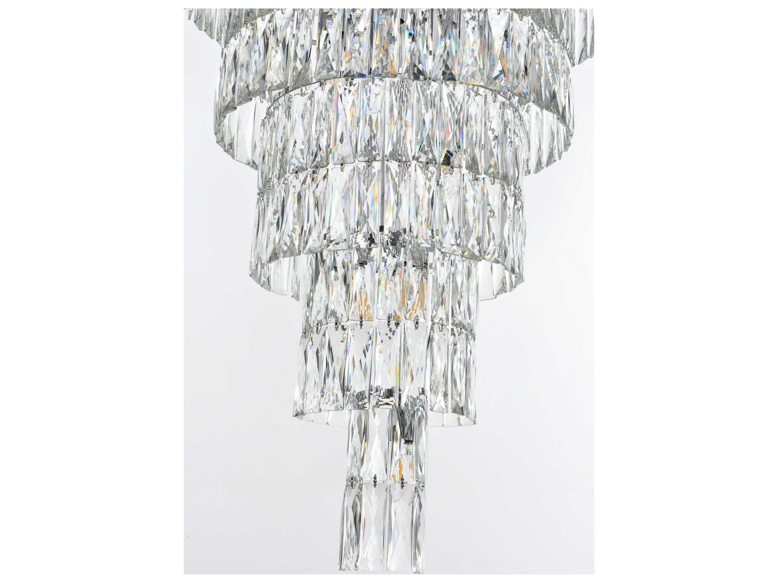 Elegant Lighting Josephine 61-Light Chrome Tiered Chandelier with Royal Cut Crystal
