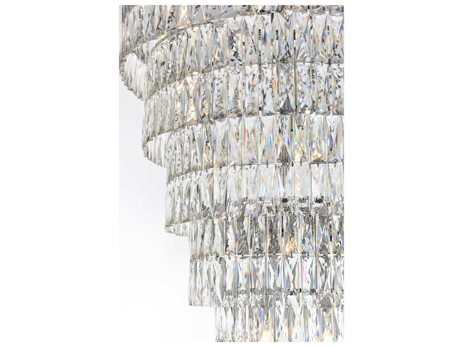 Elegant Lighting Josephine 61-Light Chrome Tiered Chandelier with Royal Cut Crystal