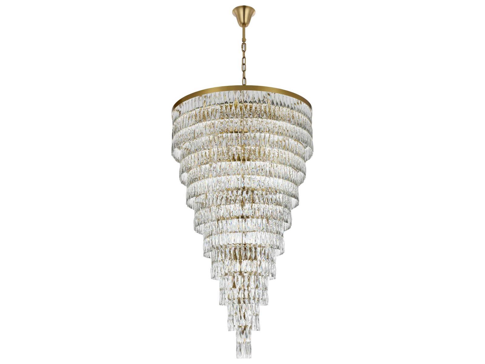 Elegant Lighting Josephine 61-Light Satin Gold Tiered Chandelier