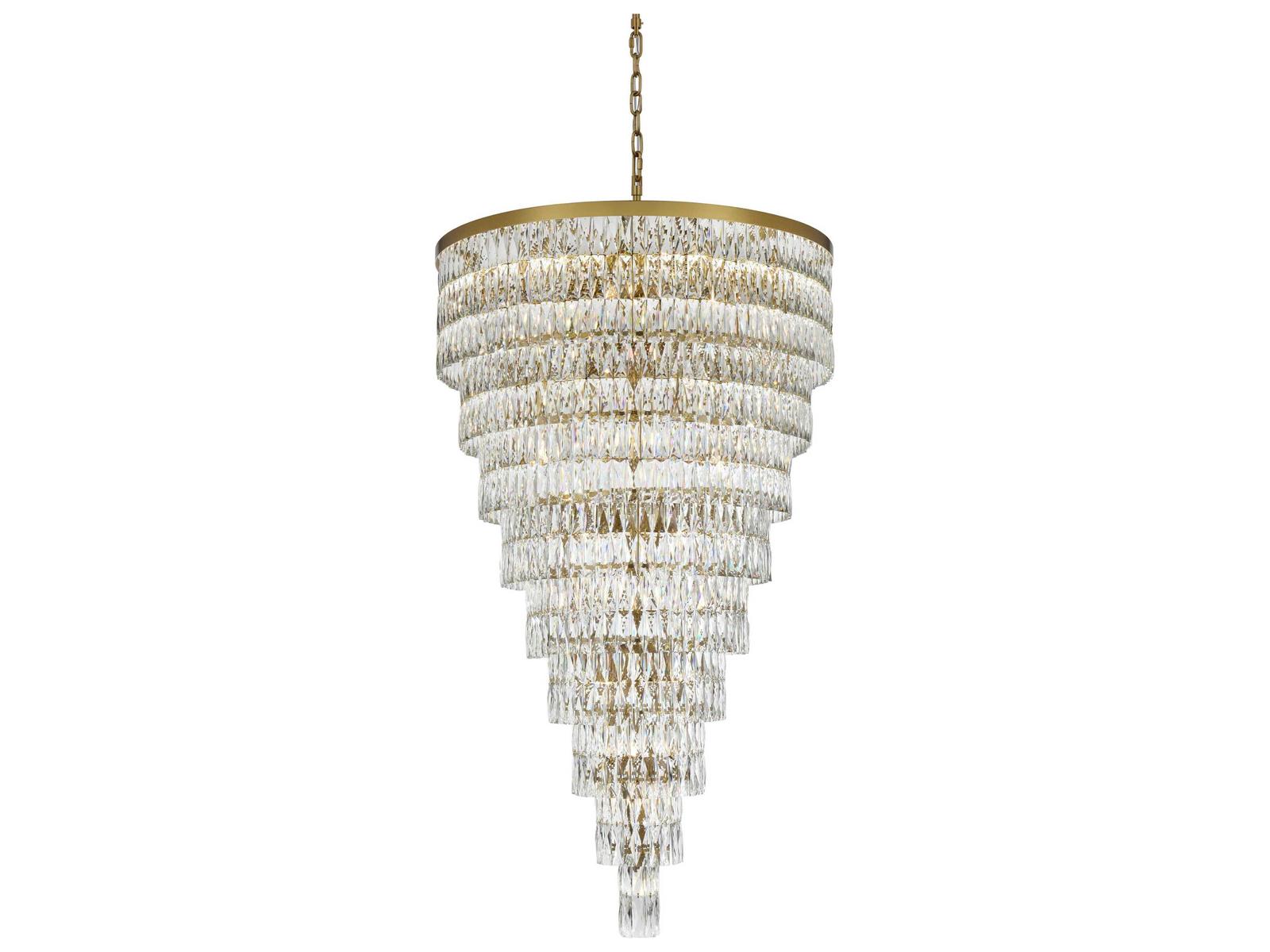 Elegant Lighting Josephine 61-Light Satin Gold Tiered Chandelier
