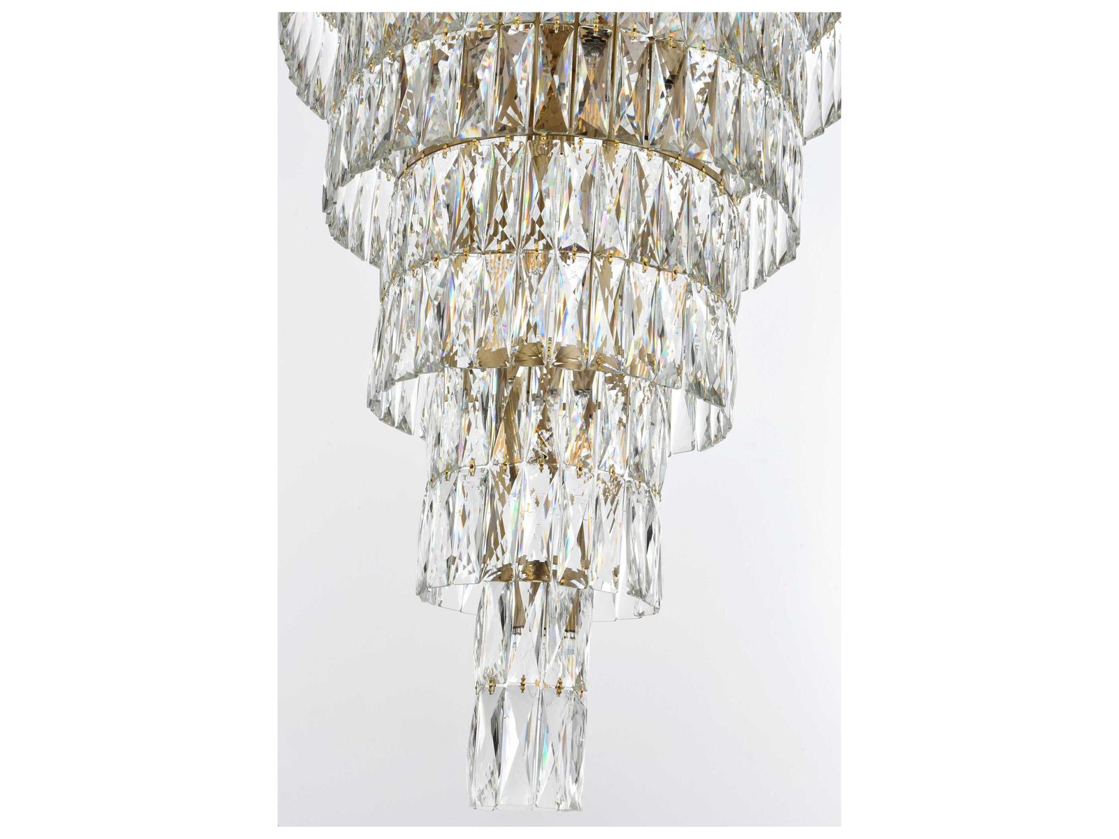 Elegant Lighting Josephine 61-Light Satin Gold Tiered Chandelier